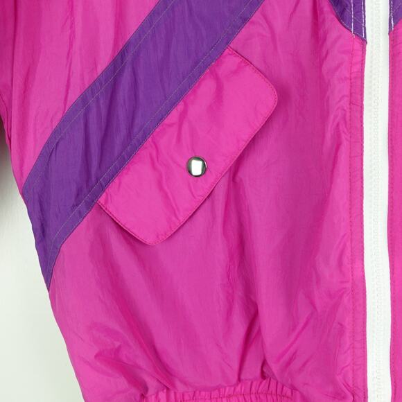 American High Snow Jacket Womens SZ M Retro 70's Colorblocked Outerwear Ski - Picture 2 of 9